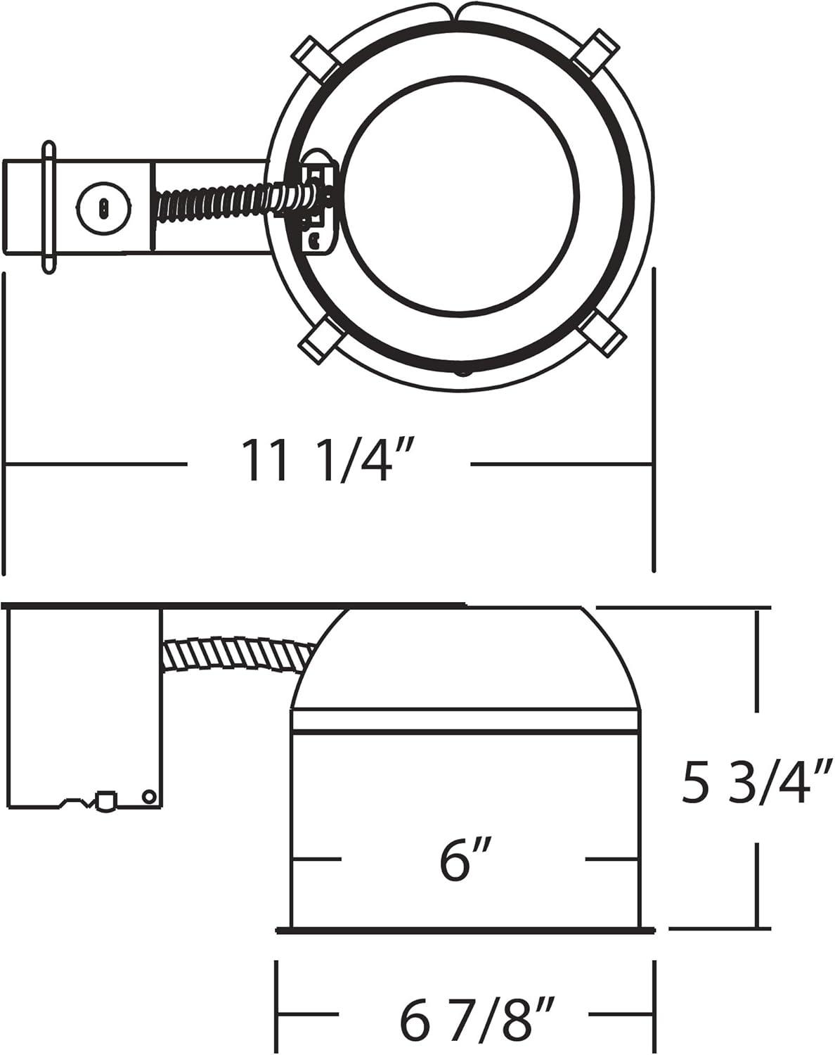 Air-Tight 6'' IC Rated Remodel Recessed Lighting Housing