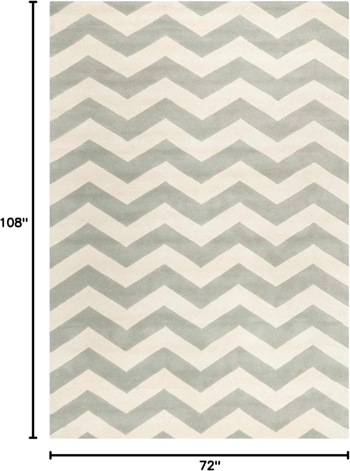 Chatham CHT715 Tufted Indoor Area Rug - Grey/Ivory - 6'x9' - Safavieh