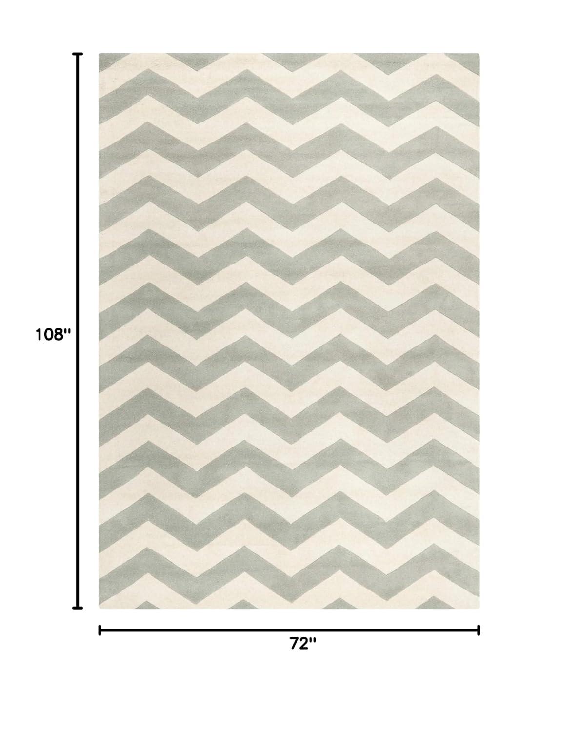 Chatham CHT715 Tufted Indoor Area Rug - Grey/Ivory - 6'x9' - Safavieh