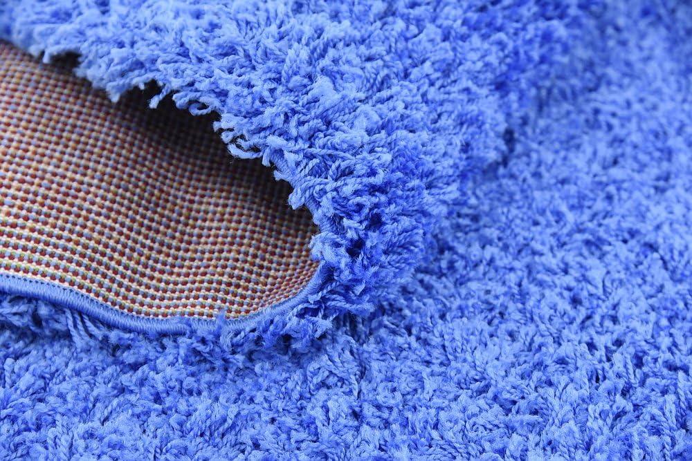 Unique Loom 8' 0 x 11' 0 Rectangle Solid Shag Periwinkle Blue Area Rug