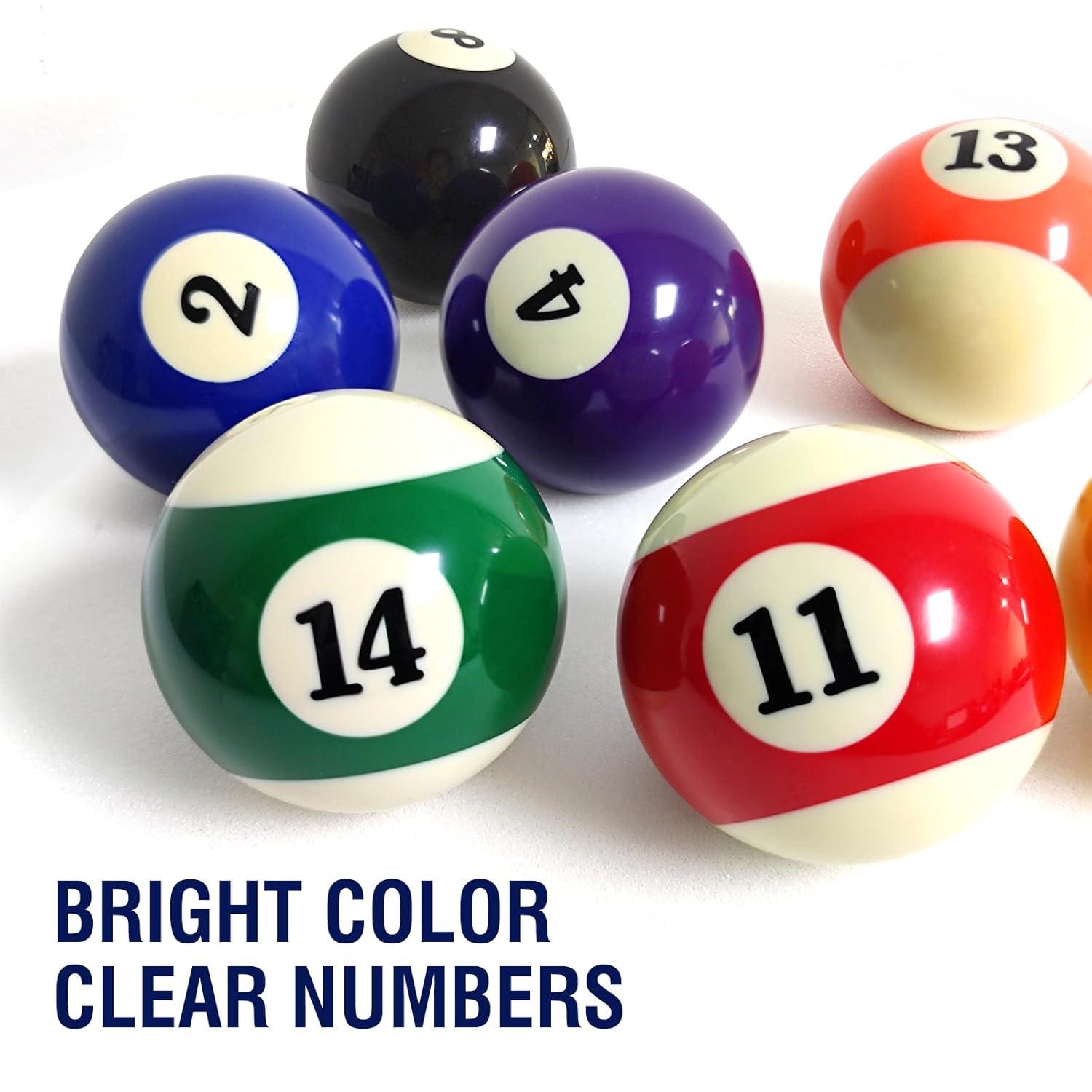 GSE Professional Billiards Pool Balls Set – 2-1/4" Regulation Size, Standard 16 Pool Balls, Art Numbered Design