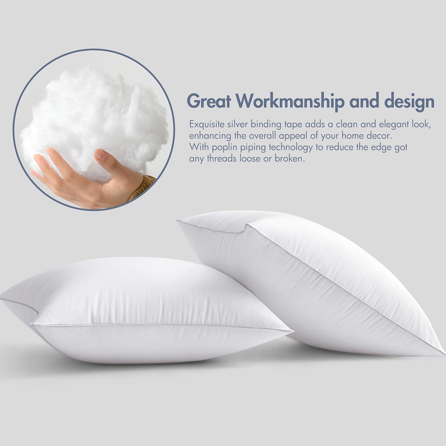 26'' White Cotton and Polyester Pillow Inserts Set of 2