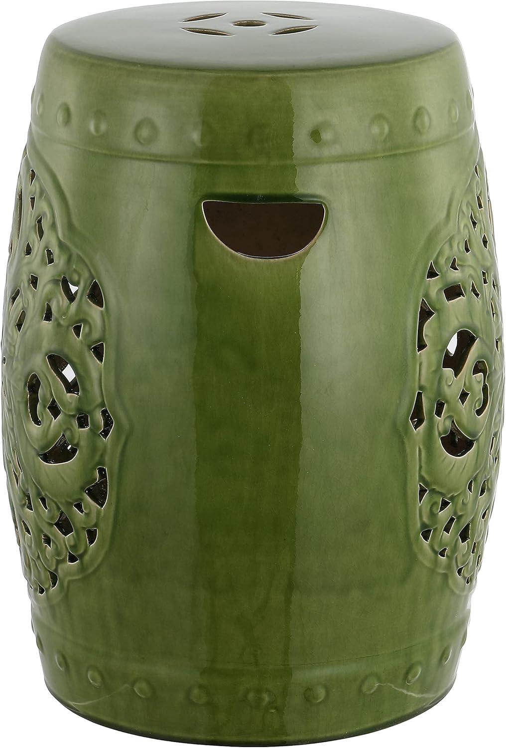 Safavieh Solid Floral Garden Indoor/Outdoor Patio Stool, Green