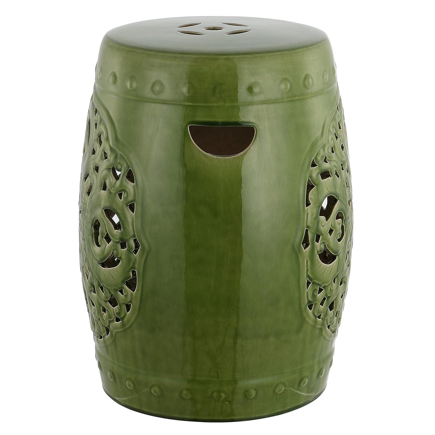 Safavieh Solid Floral Garden Indoor/Outdoor Patio Stool, Green