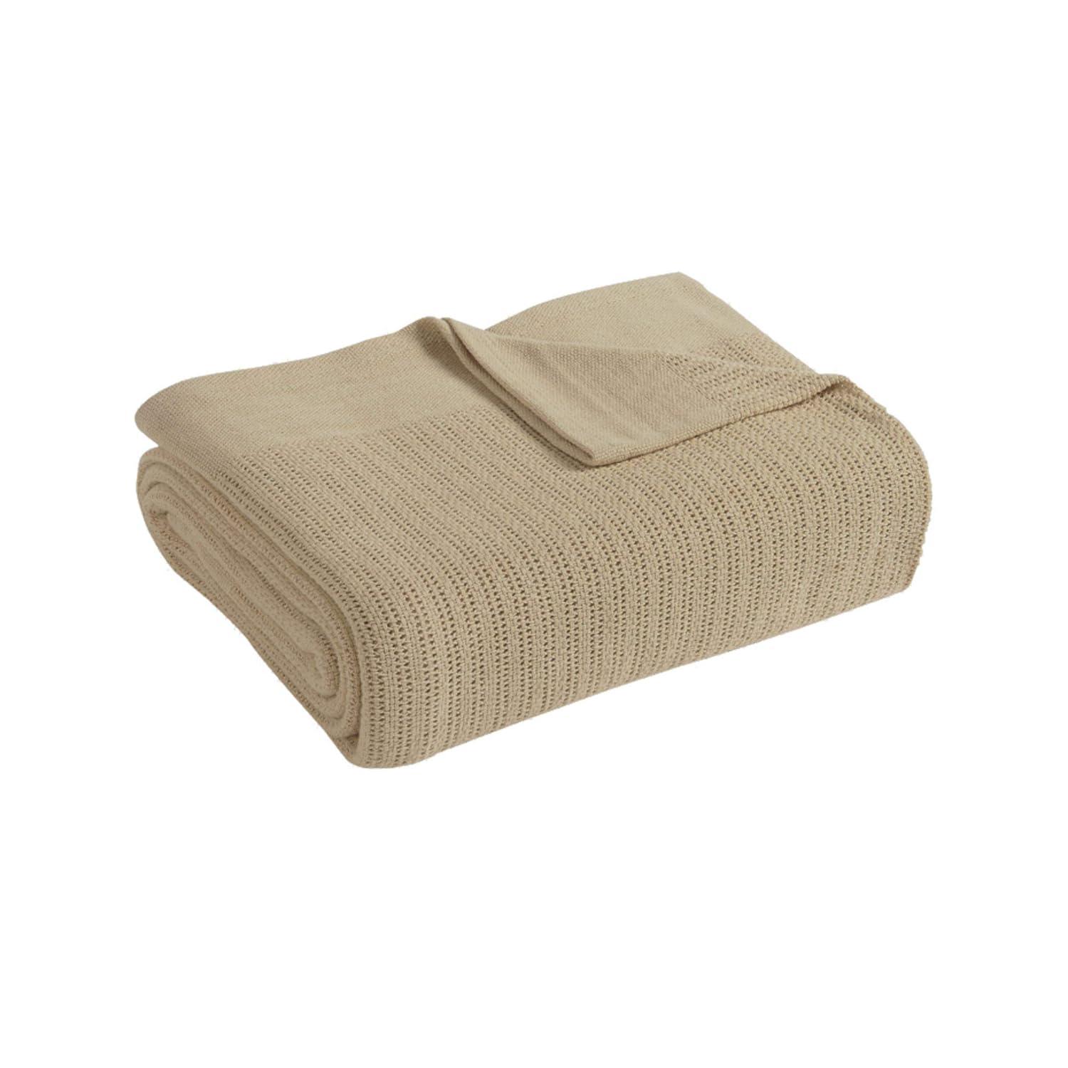 Fiesta Luxe Cotton Full/Queen Thermal Weave Blanket - Linen