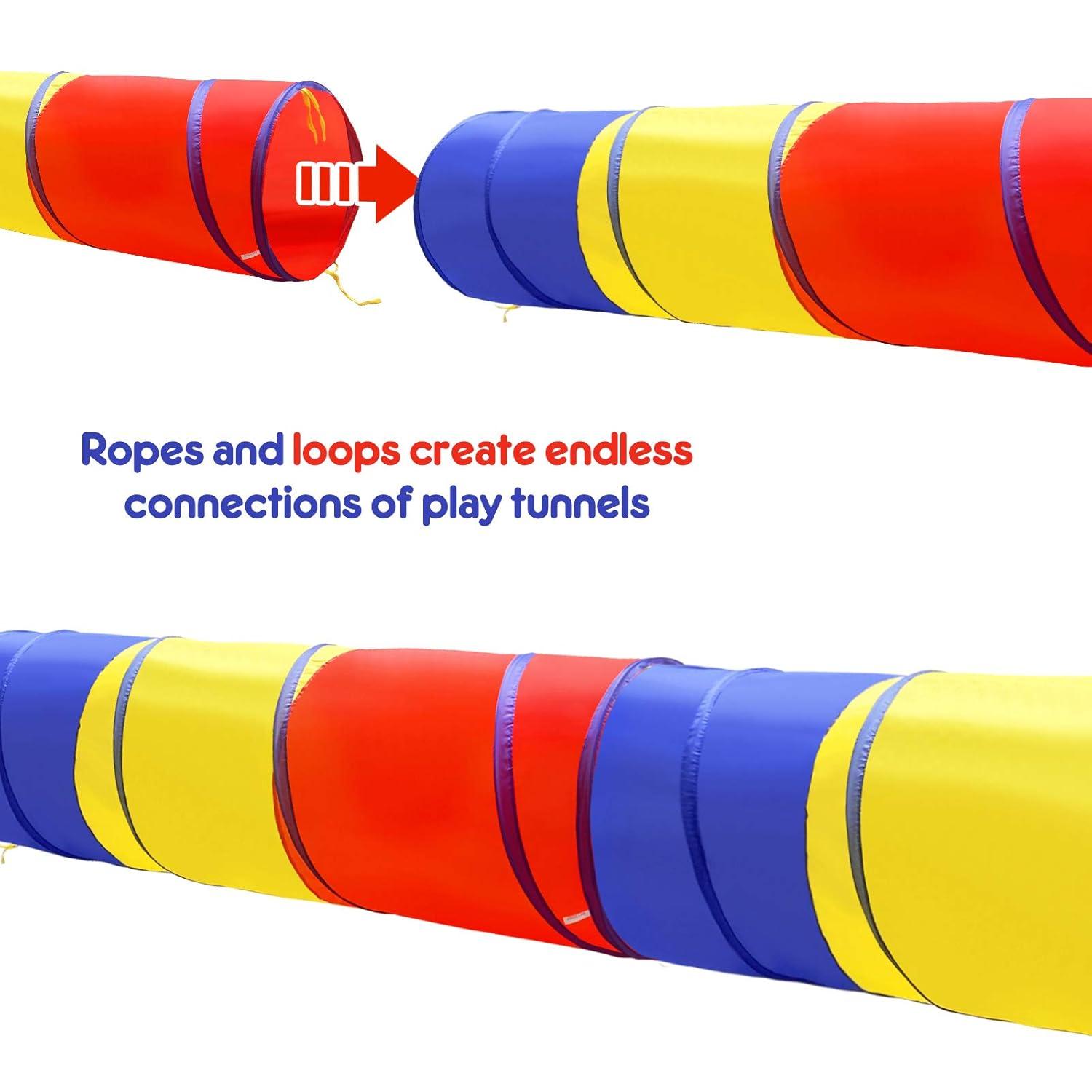 Kids Play Tunnel for Toddlers, Pop Up Crawl Through Tunnel Play Tent for Baby Infant Children or Dog, Kids Tunnel Toys or Gift Indoor & Outdoor (Classic Crawling Tunnel)