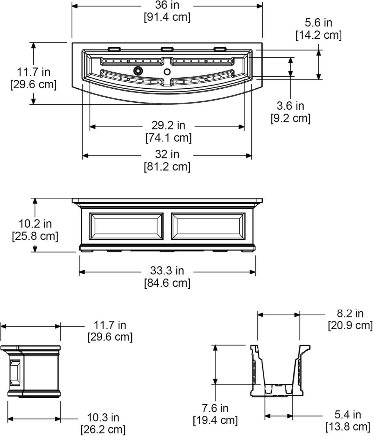 Nantucket Resin Window Box with Water Reservoir