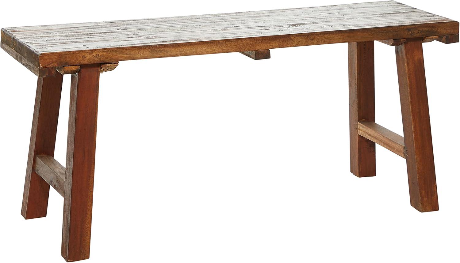 Croll Brown Wood Handmade Natural Bench 44" x 14" x 19"