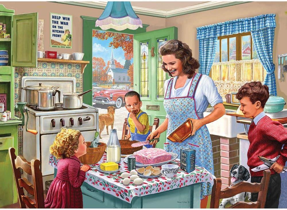 Bits and Pieces - 3000 Piece Jigsaw Puzzle for Adults 26" x 39" - Kitchen Memories - 3000 pc Old Fashioned Classic Family Baking Kitchen Jigsaw by Artist Steve Crisp
