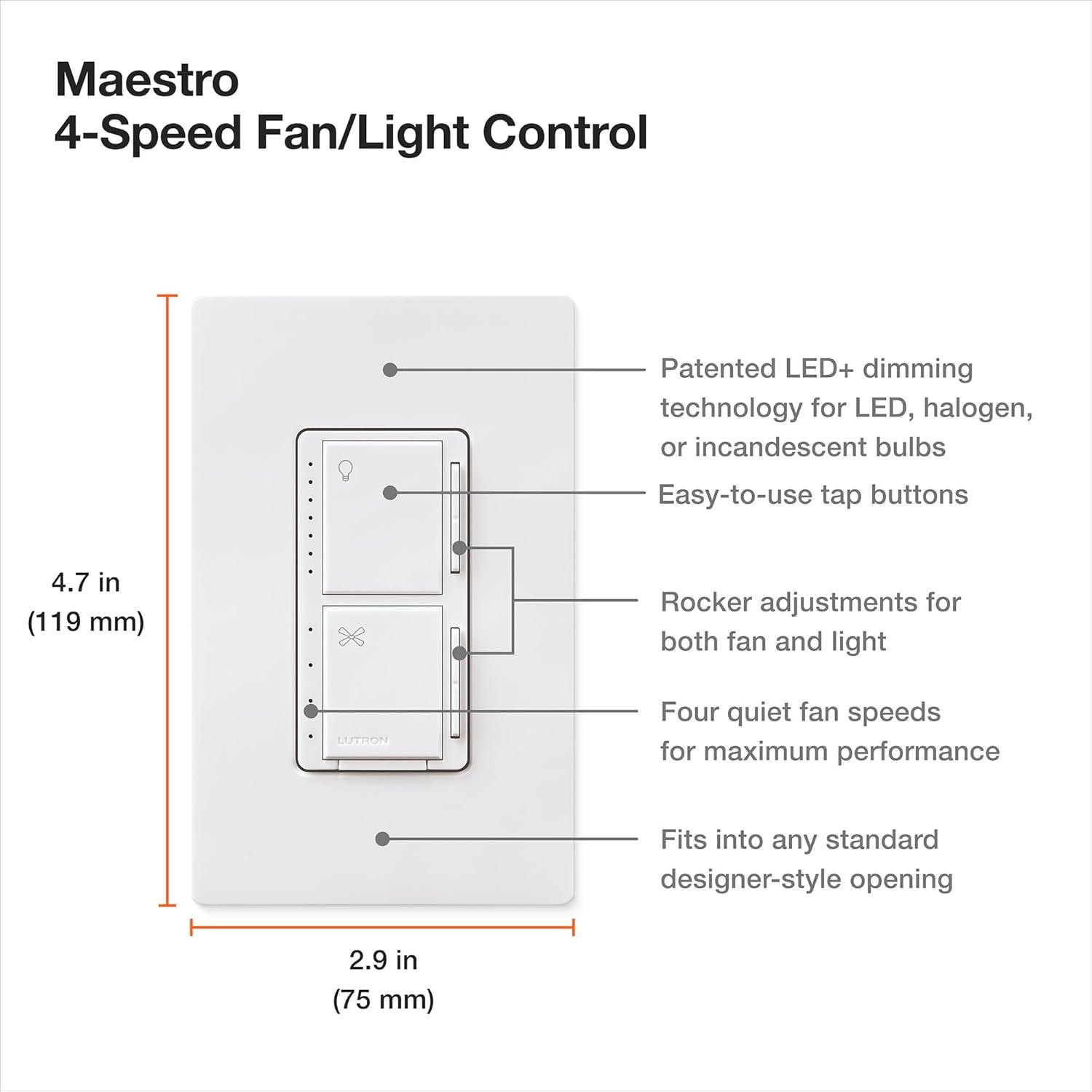 2 Tamper Resistant Digital Single Pole Dimmer