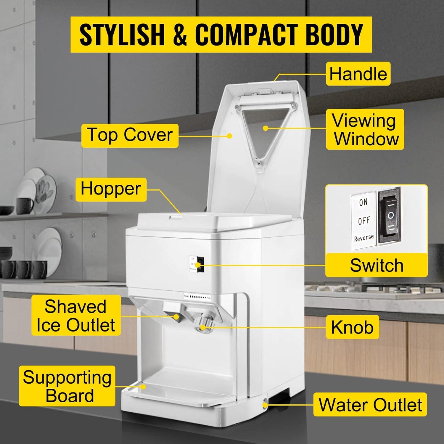 VEVOR Nugget Ice Maker, 37Lbs In 24 Hrs, Manual Auto Refill Self Cleaning Countertop Ice Maker Portable Nugget Ice Maker With Scoop And Basket