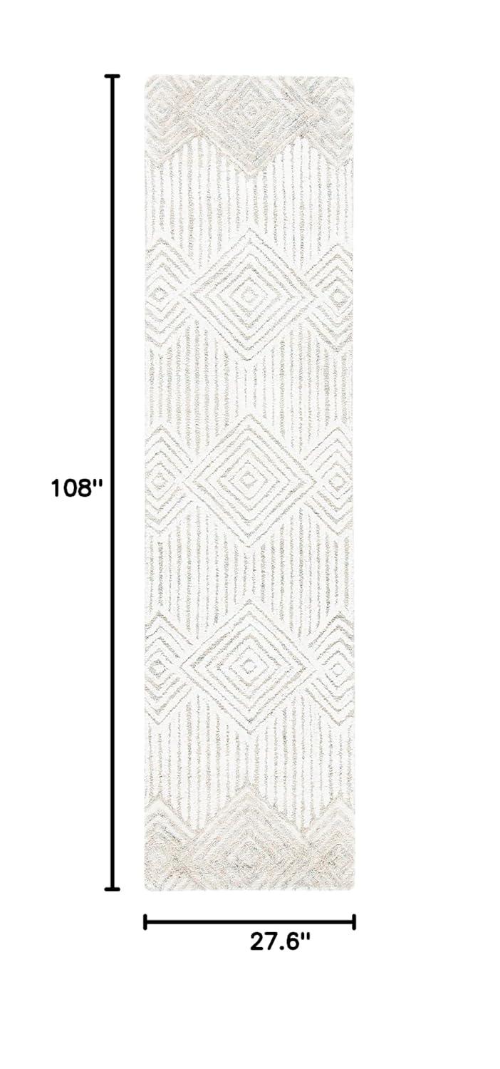 Metro MET401 Hand Tufted Runner Rug - Beige/Ivory - 2'3"x9' - Safavieh.