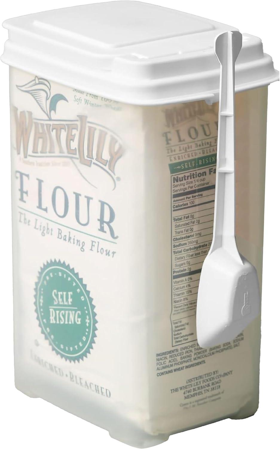 Buddeez Flour and Sugar Container - 3.75 Quart All Purpose Kitchen Organization and Storage Unit, Large Food Storage Container For Kitchen and Organizing Your Pantry (with Scoop)