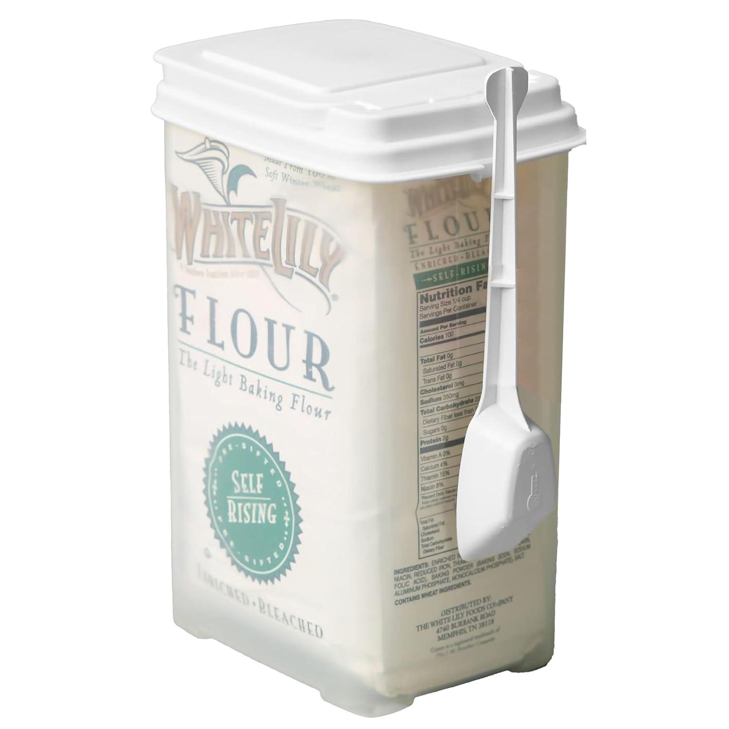 Buddeez Flour and Sugar Container - 3.75 Quart All Purpose Kitchen Organization and Storage Unit, Large Food Storage Container For Kitchen and Organizing Your Pantry (with Scoop)