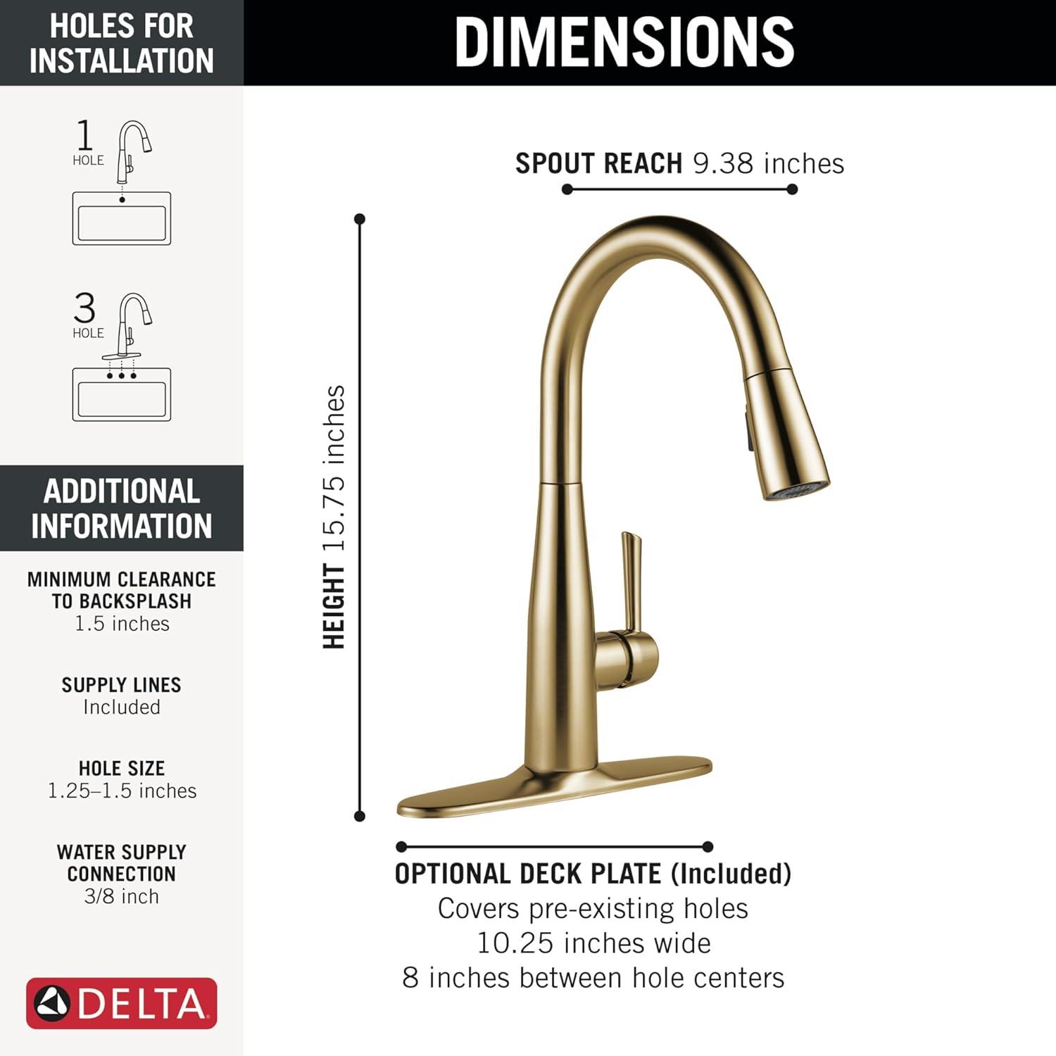 Essa Pull Down Single Handle Kitchen Faucet with MagnaTite® and Diamond Seal Technology