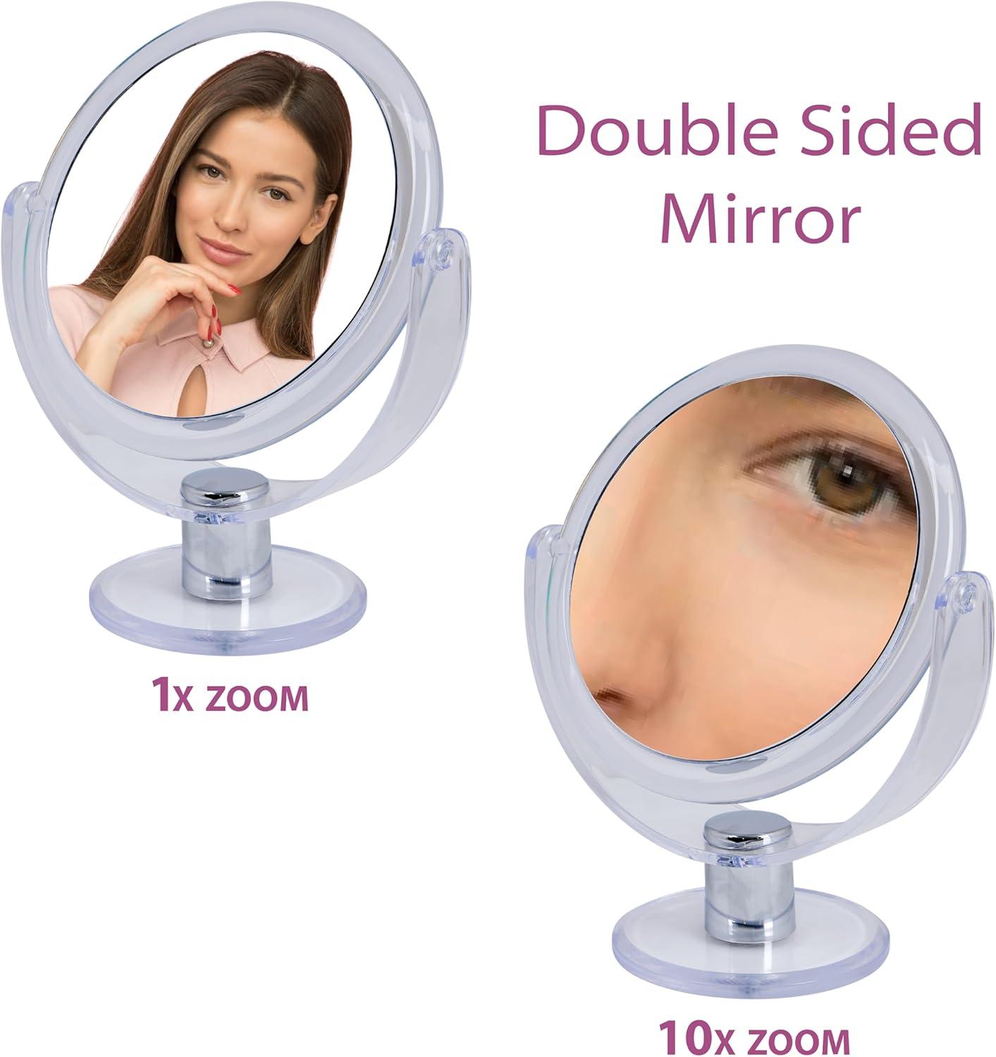 7" Vanity Rubberized 1X-10X Magnification Mirror - Home Details