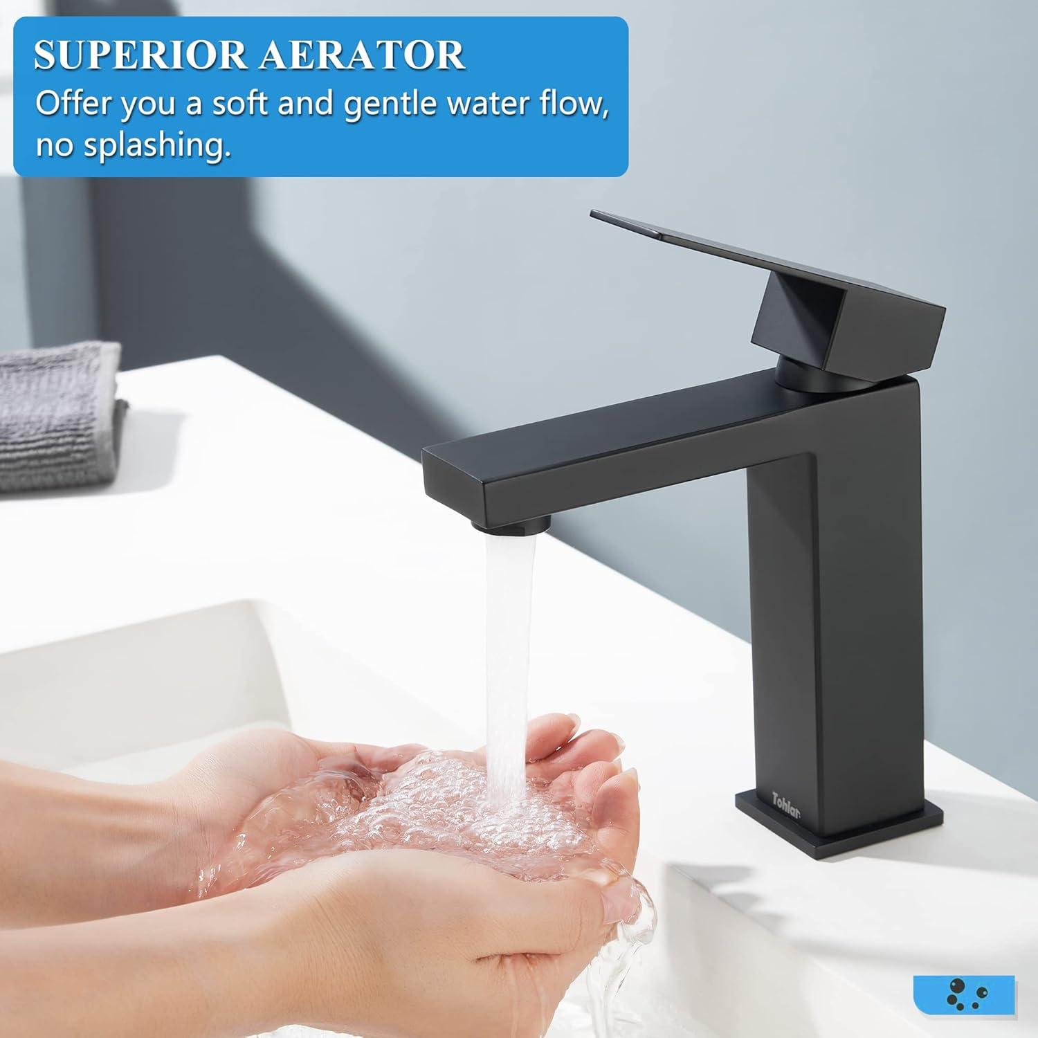 Matte Black Stainless Steel Single Handle Bathroom Faucet