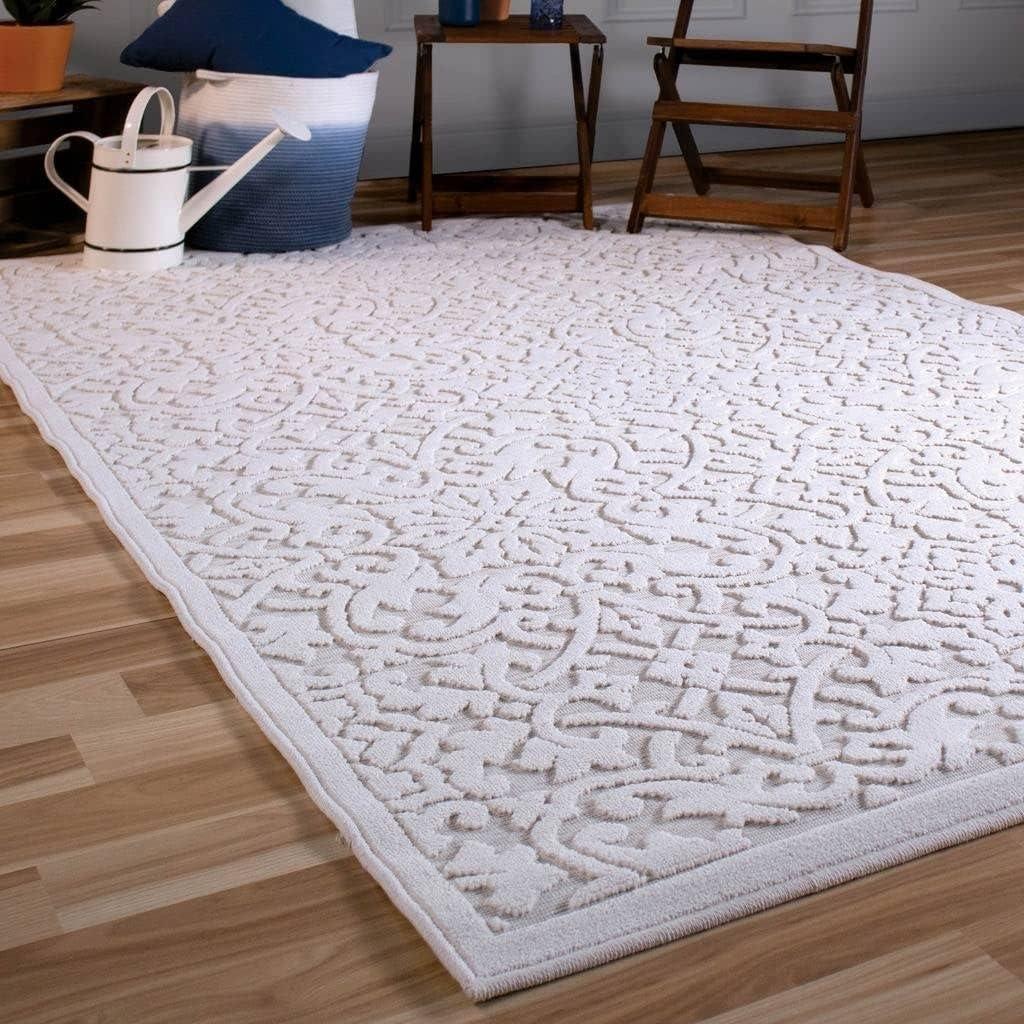 Biscay Natural Elegance 1'11" x 7'6" Geometric Flat Woven Runner Rug