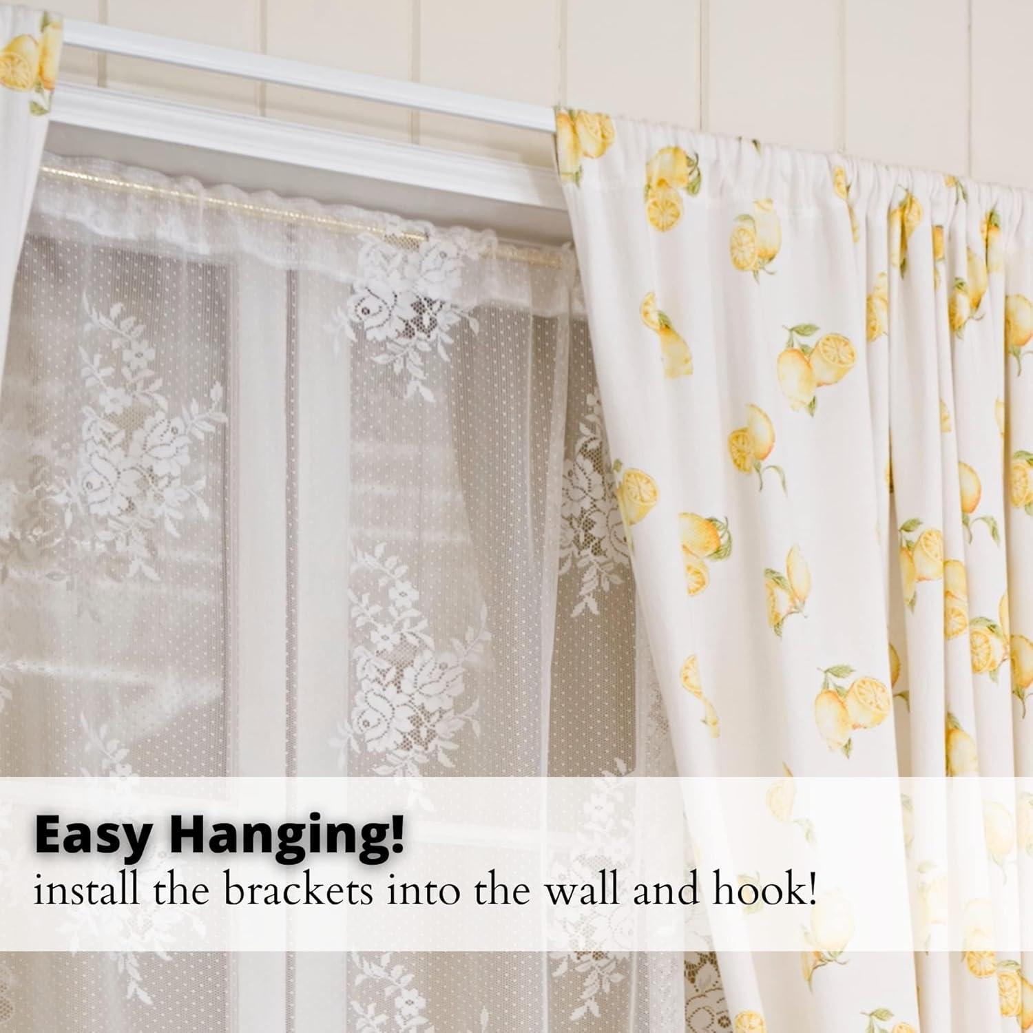 Yafa Home Fashion Heavy Duty Single Standard Adjustable Curtain Rod Hardware Included