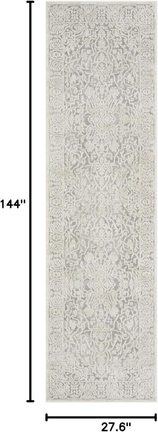 Reflection RFT670 Power Loomed Runner Rug - Light Grey/Cream - 2'3"x12' - Safavieh.