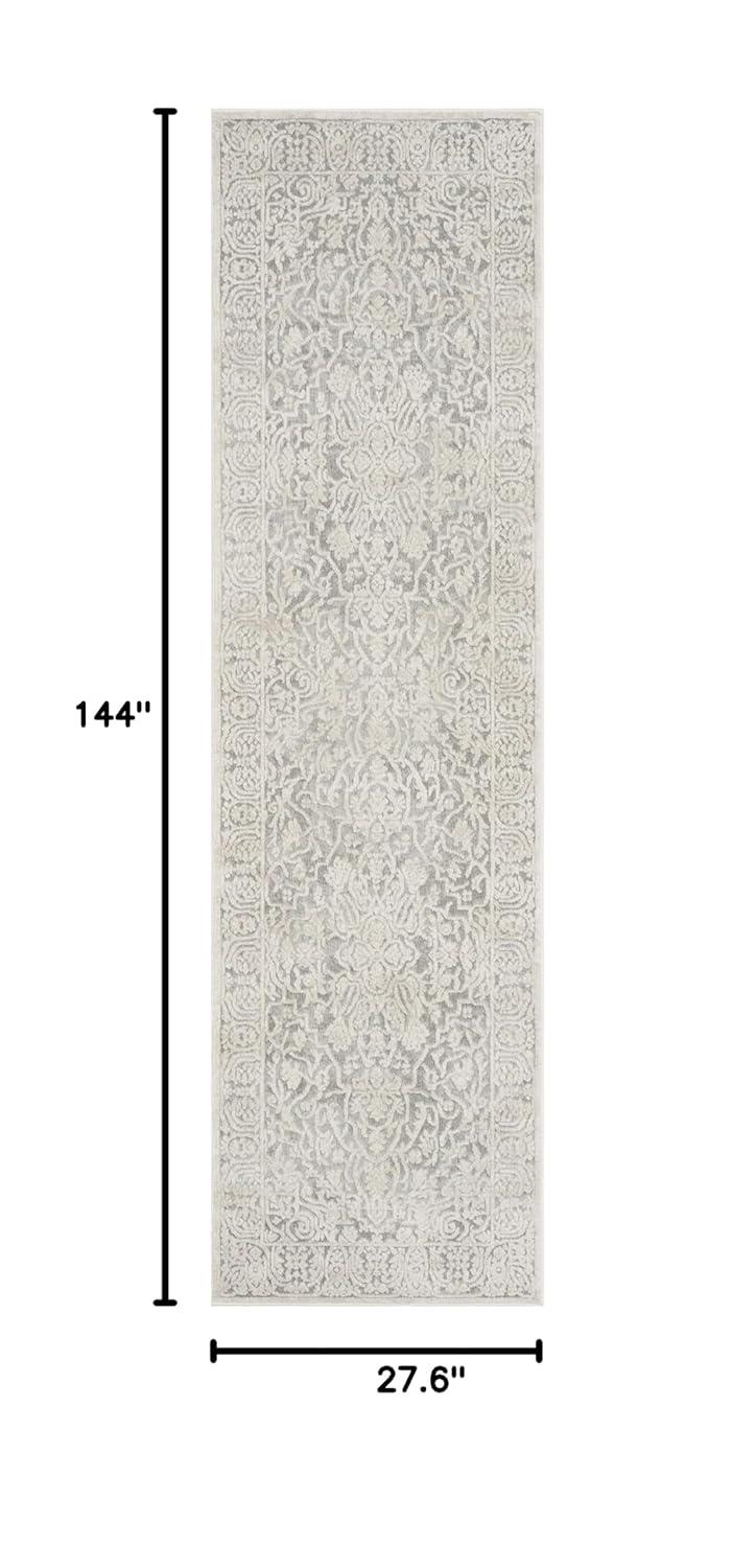 Reflection RFT670 Power Loomed Runner Rug - Light Grey/Cream - 2'3"x12' - Safavieh.