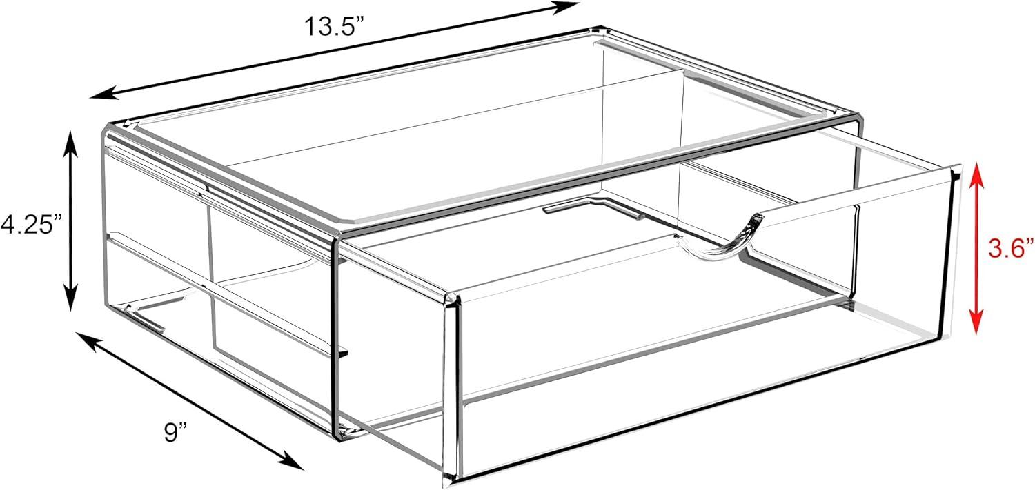 Sorbus Sorbus Single Cosmetic Acrylic Drawers for Organizing, Stackable, Large in Clear