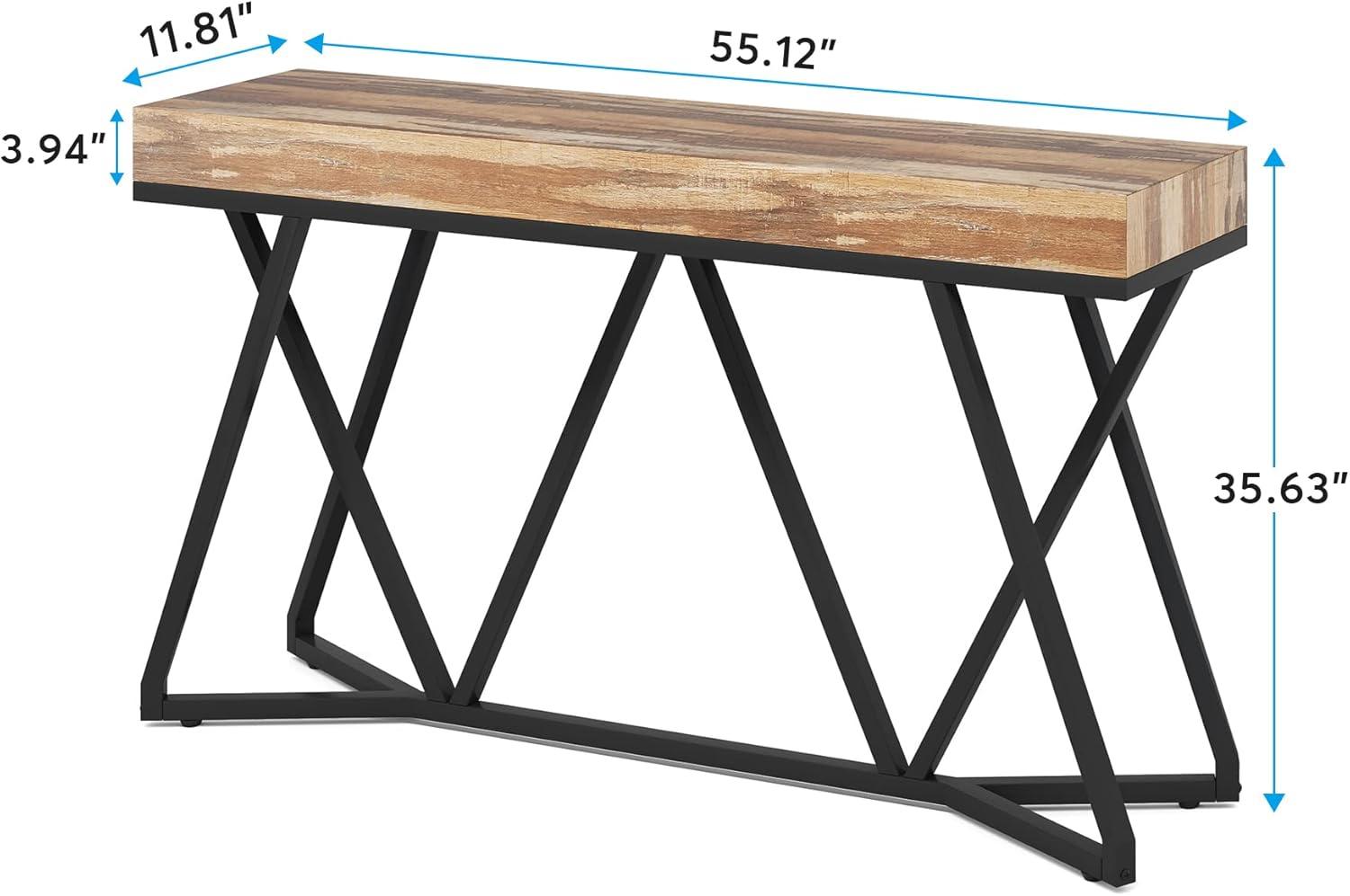 Tribesigns 55.12" Wood-Effect Sofa Table Light Wood & Black