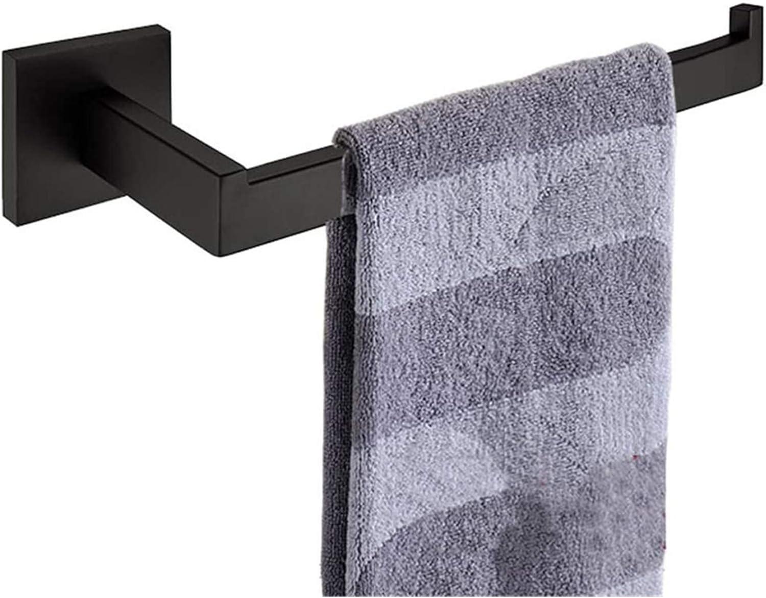Nolimas Matte Black Bath Towel Bar Single Bars Towel Ring Classic Wall Mounted SUS304 Stainless Steel Bathroom Towel Rack Toilet Kitchen Towel Shelf Single Layer