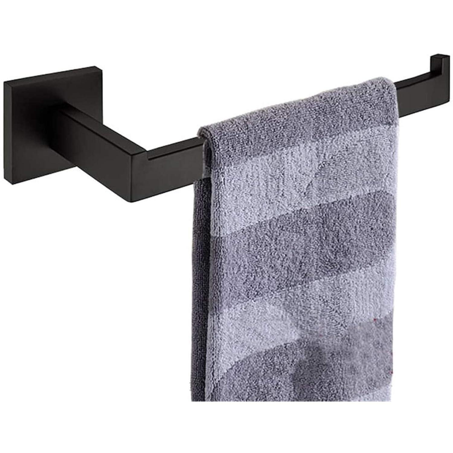 Nolimas Matte Black Bath Towel Bar Single Bars Towel Ring Classic Wall Mounted SUS304 Stainless Steel Bathroom Towel Rack Toilet Kitchen Towel Shelf Single Layer
