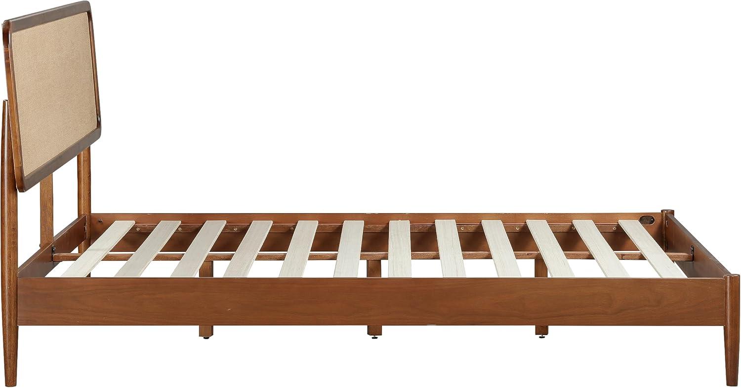 Lupin Solid Wood Bed Frame with Headboard and Silent Slats, 1000 lbs Capacity Bed Frame