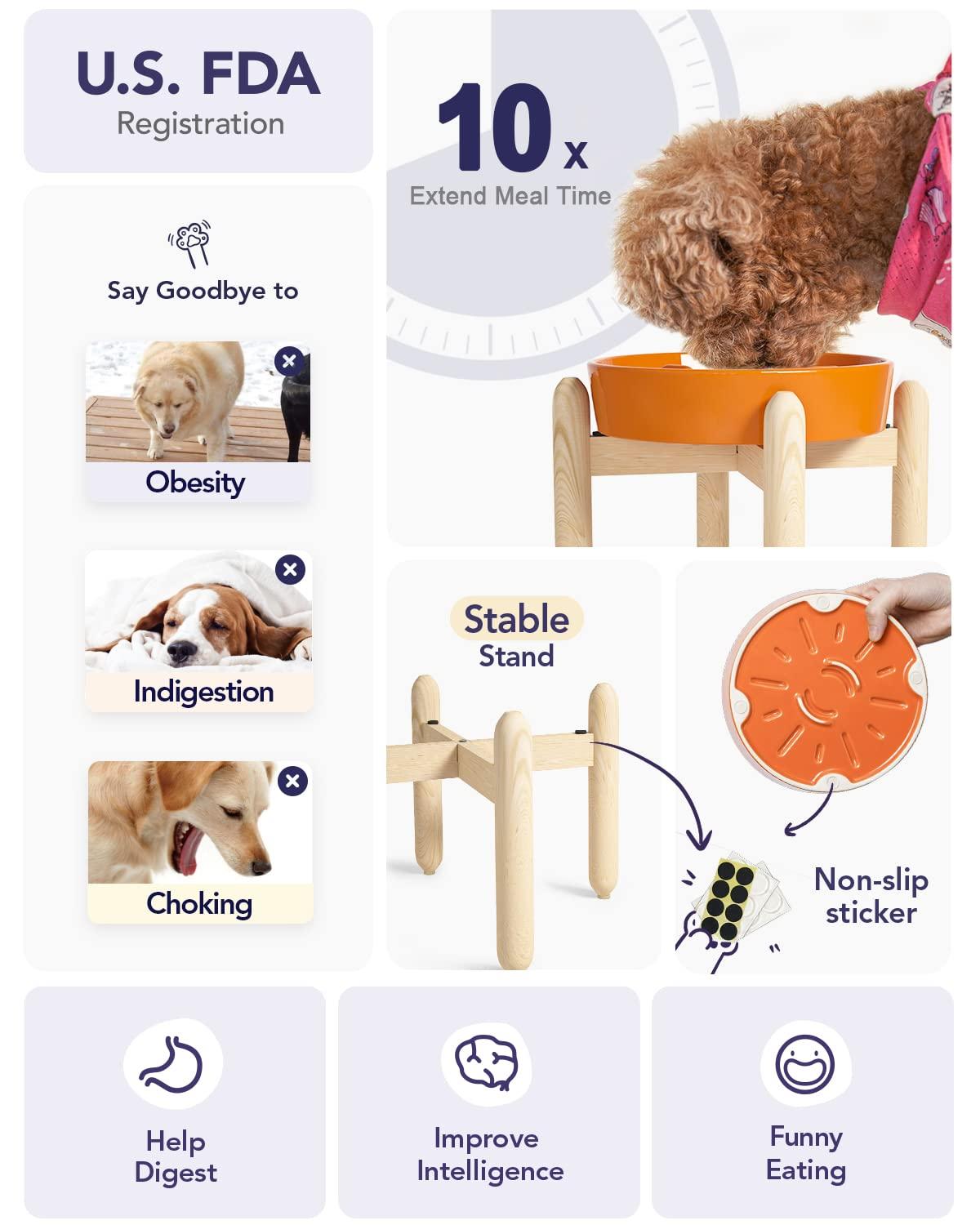 Ceramic Slow Feed Dog Bowls