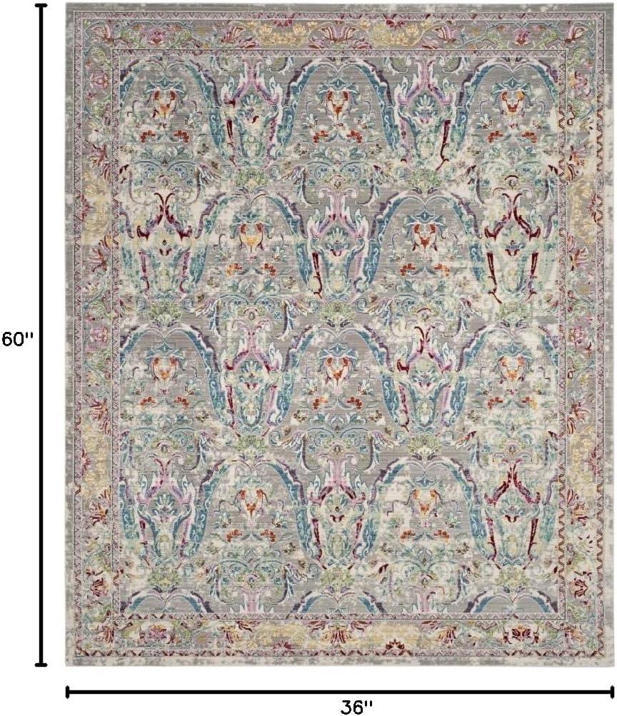 Mystique MYS925 Power Loomed Accent Rug Grey / Light Blue 3' X 5' - Safavieh.