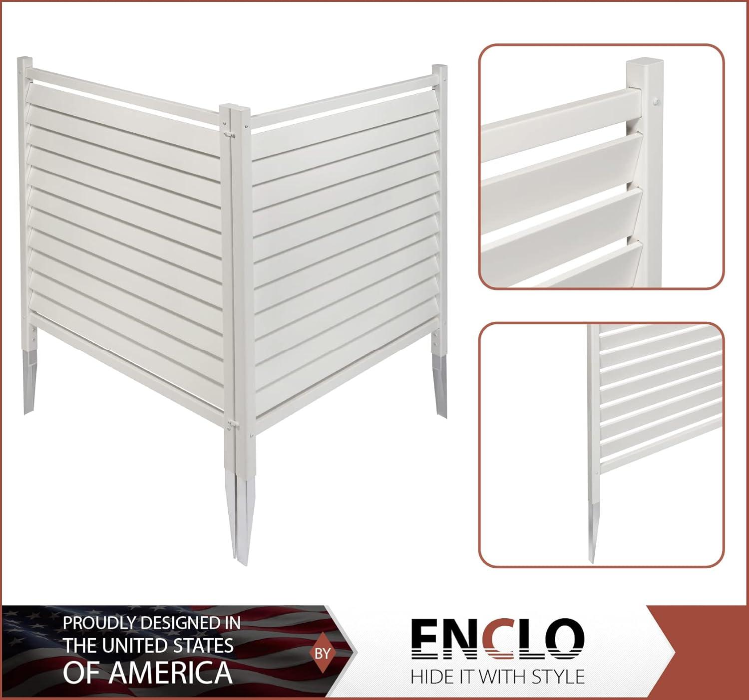 Enclo 44in H x 36in W (2 Panels) No Dig Enclo Waverly Vinyl Privacy Screen, Outdoor Privacy Screen Panels, Trash Can Enclosure, Air Conditioner & Pool Equipment Enclosure