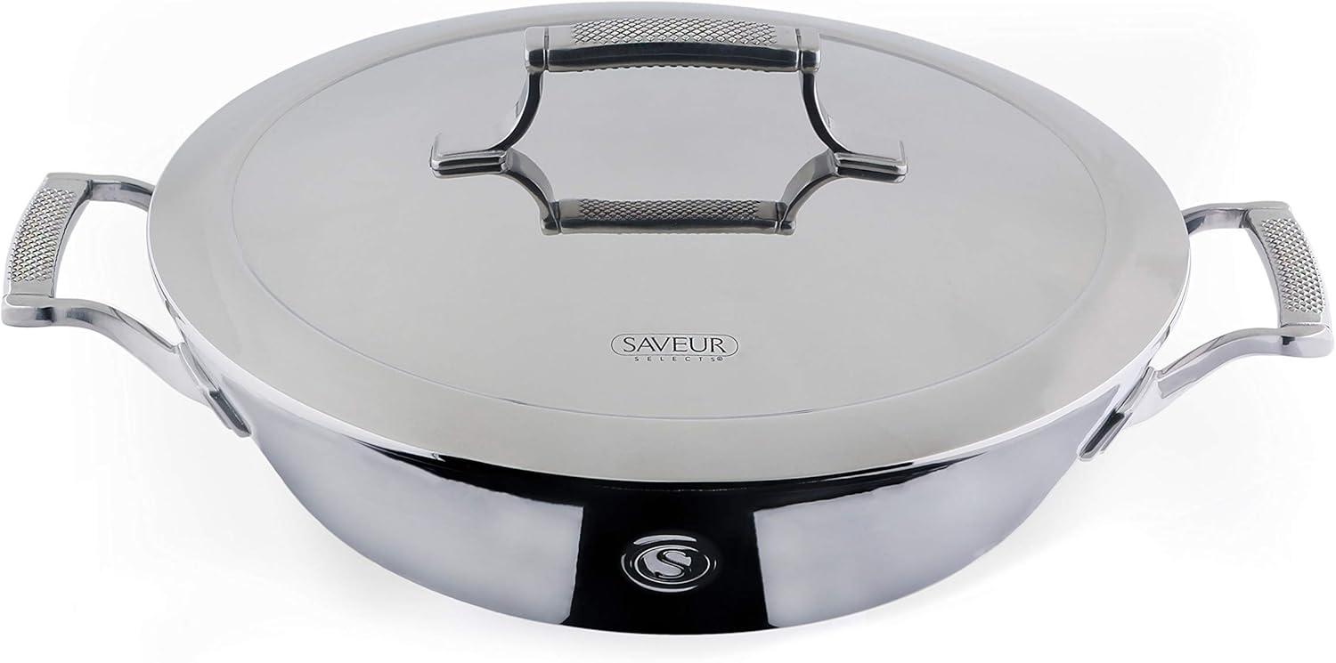 Saveur Selects 5 Quarts Stainless Steel Saute Pan with Lid