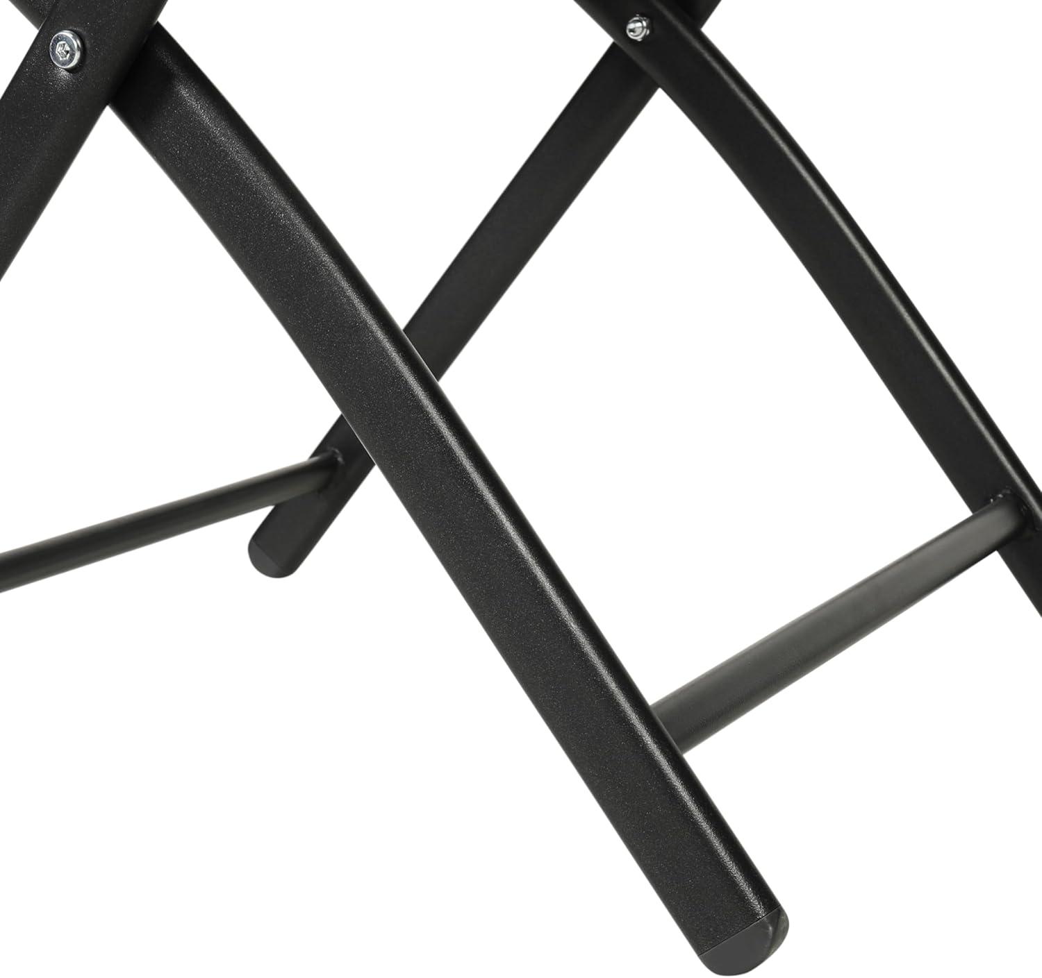 Flash Furniture Brazos Set of 2 Commercial Grade Indoor/Outdoor Folding Chairs with Red Flex Comfort Material Backs and Seats and Black Metal Frames