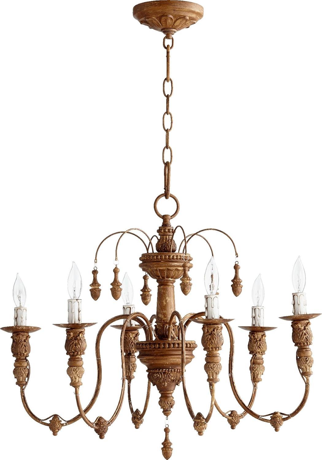 Quorum Lighting Salento 6-Light Chandelier, French Umber, 25 Width, 20 Height