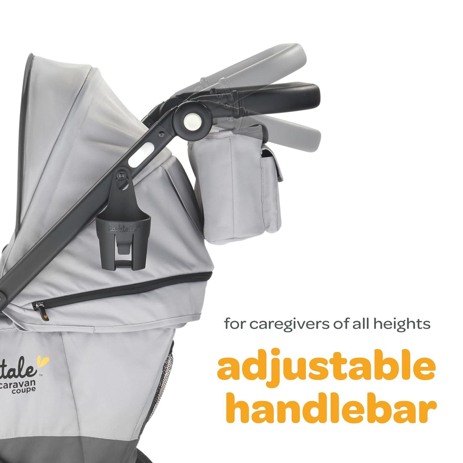 Larktale Caravan Coupe V2 Compact Stroller Wagon with Reclining Seats - Gray/Blue