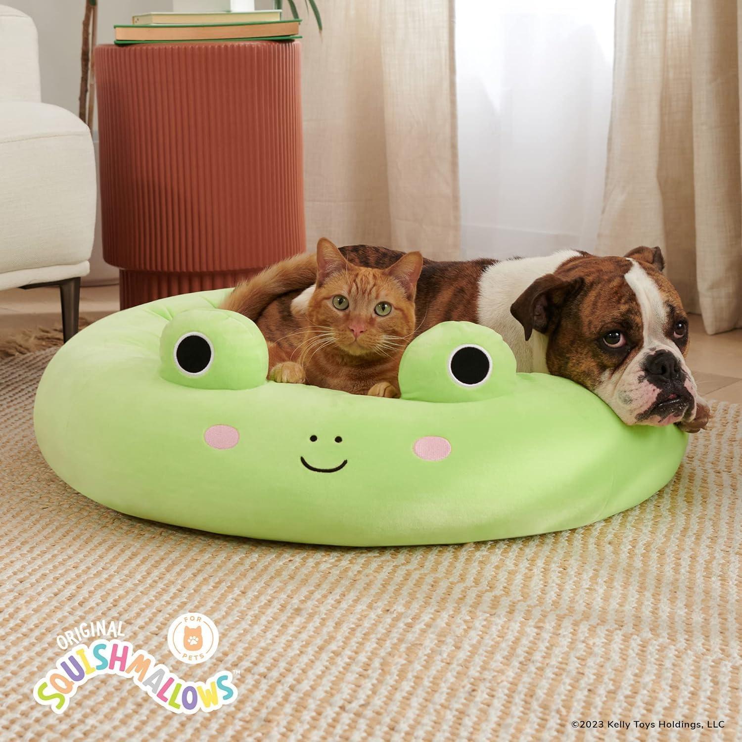 Small Green Frog Polyester Fiber Pet Bed