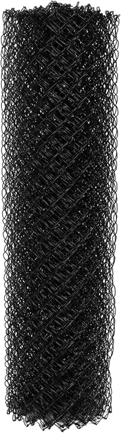 5 x 50 ft. 9.5 AW Gauge Galvanized Steel Chain Link Fence Fabric, Black