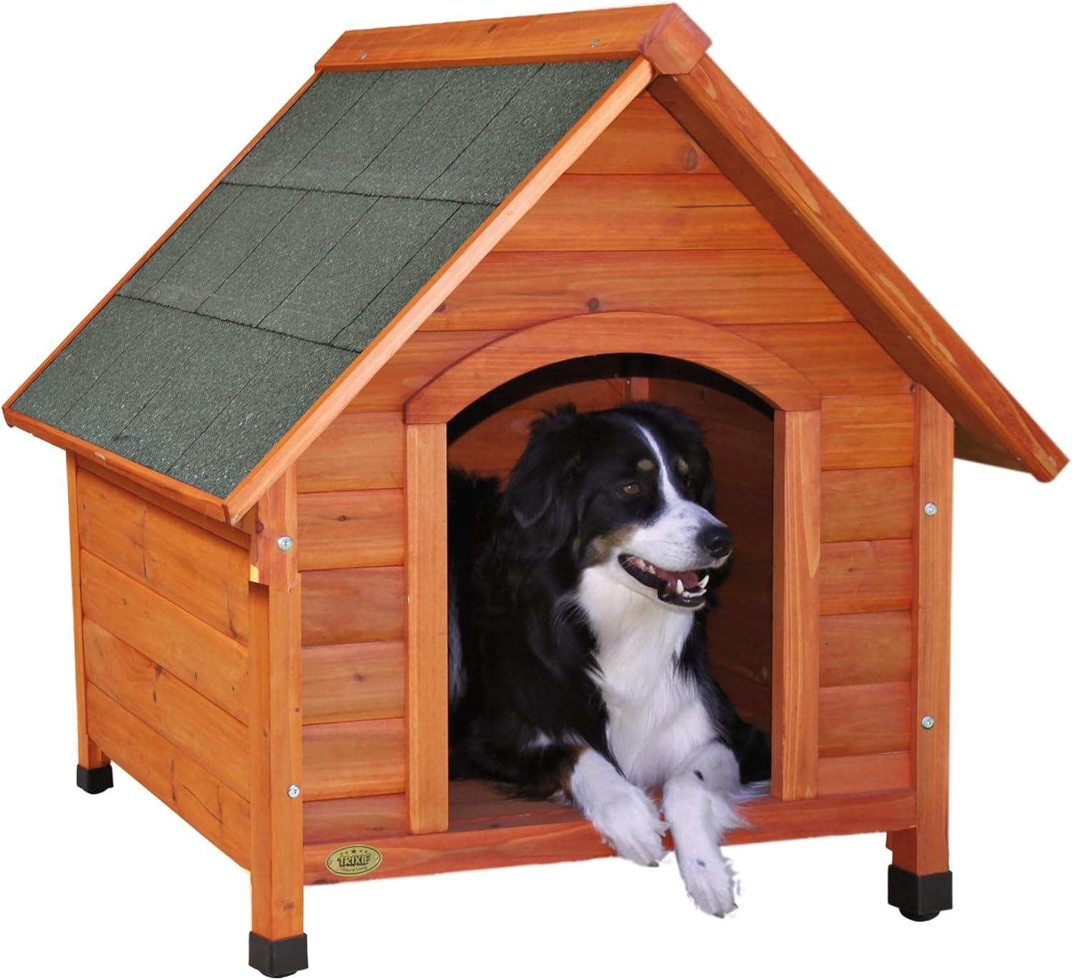 TRIXIE TRIXIE Weatherproof Outdoor Cottage Dog House, Elevated Floor, Peaked Roof