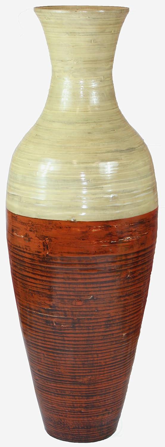 Uniquewise 43-Inch-Tall Vase, Large Floor Vase, Flower Holder, Living Room Entryway Dining Room, Red and Natural Color vase