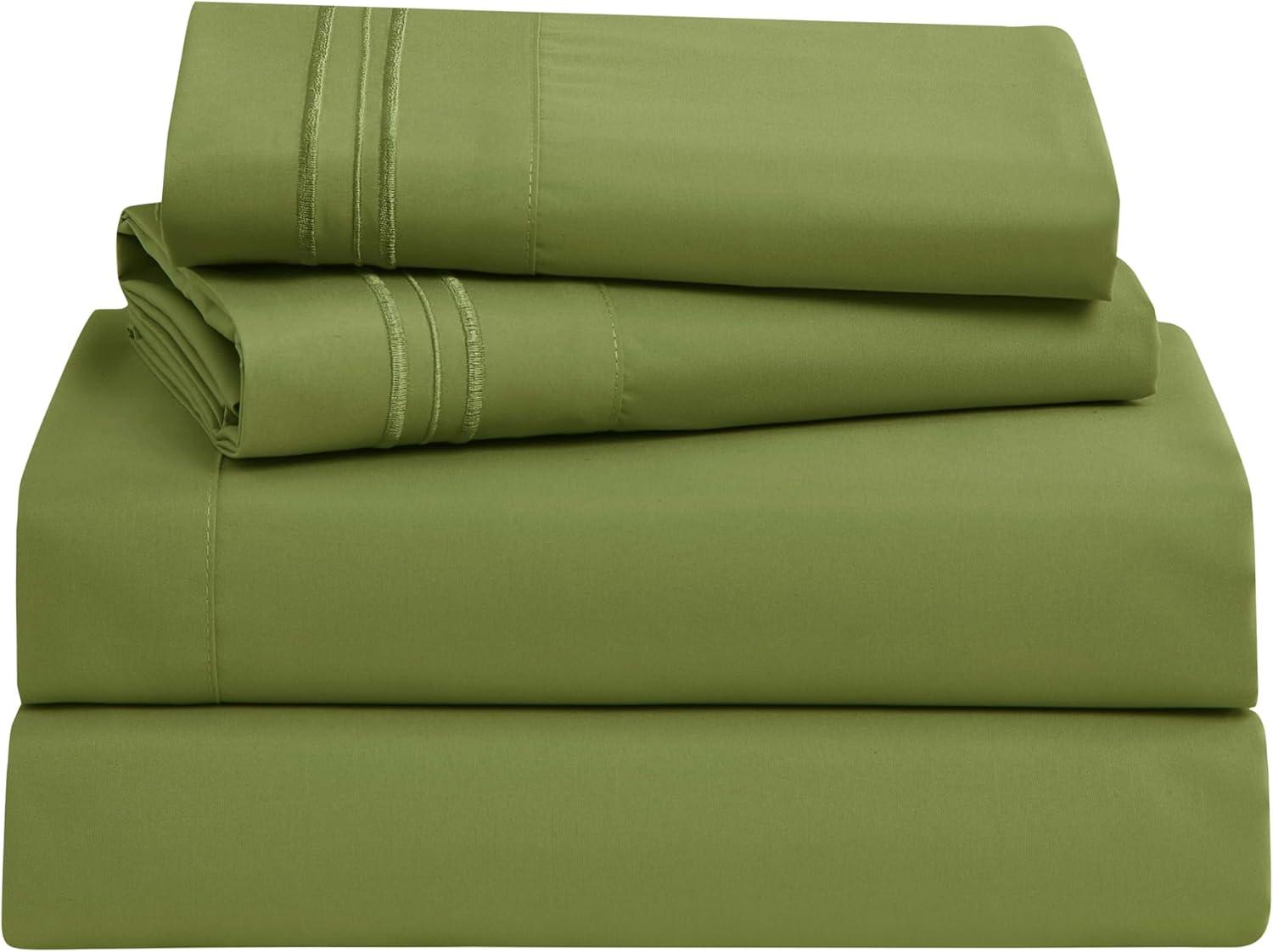 Calla Green Queen Organic Cotton Microfiber Deep Pocket Sheet Set