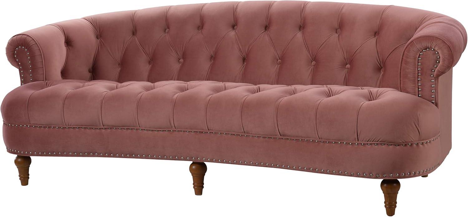 Jennifer Taylor Home La Rosa 84" Chesterfield Living Room Tufted Sofa Couch, Ash Rose Pink