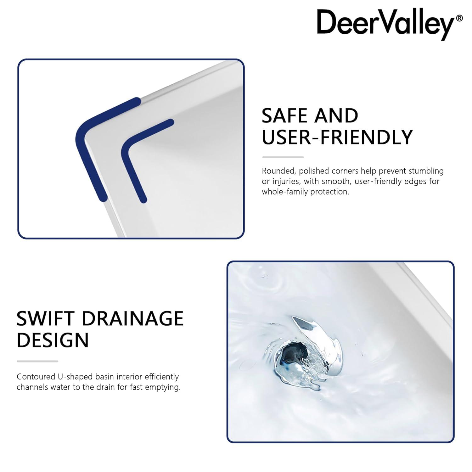 Apex 34" Tall Rectangular Vitreous China Pedestal Bathroom Sink with Overflow