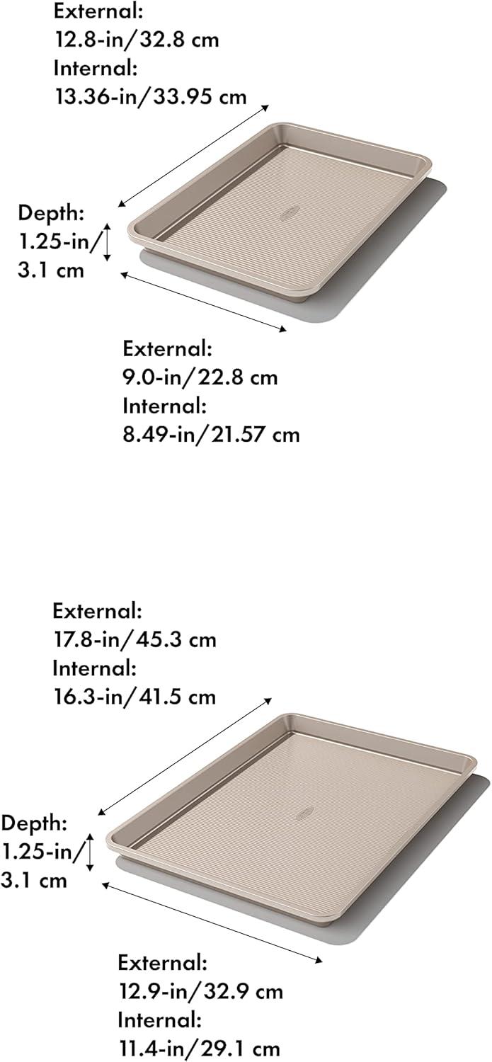 Non-Stick Aluminum and Stainless Steel 2-Piece Sheet Pan Set