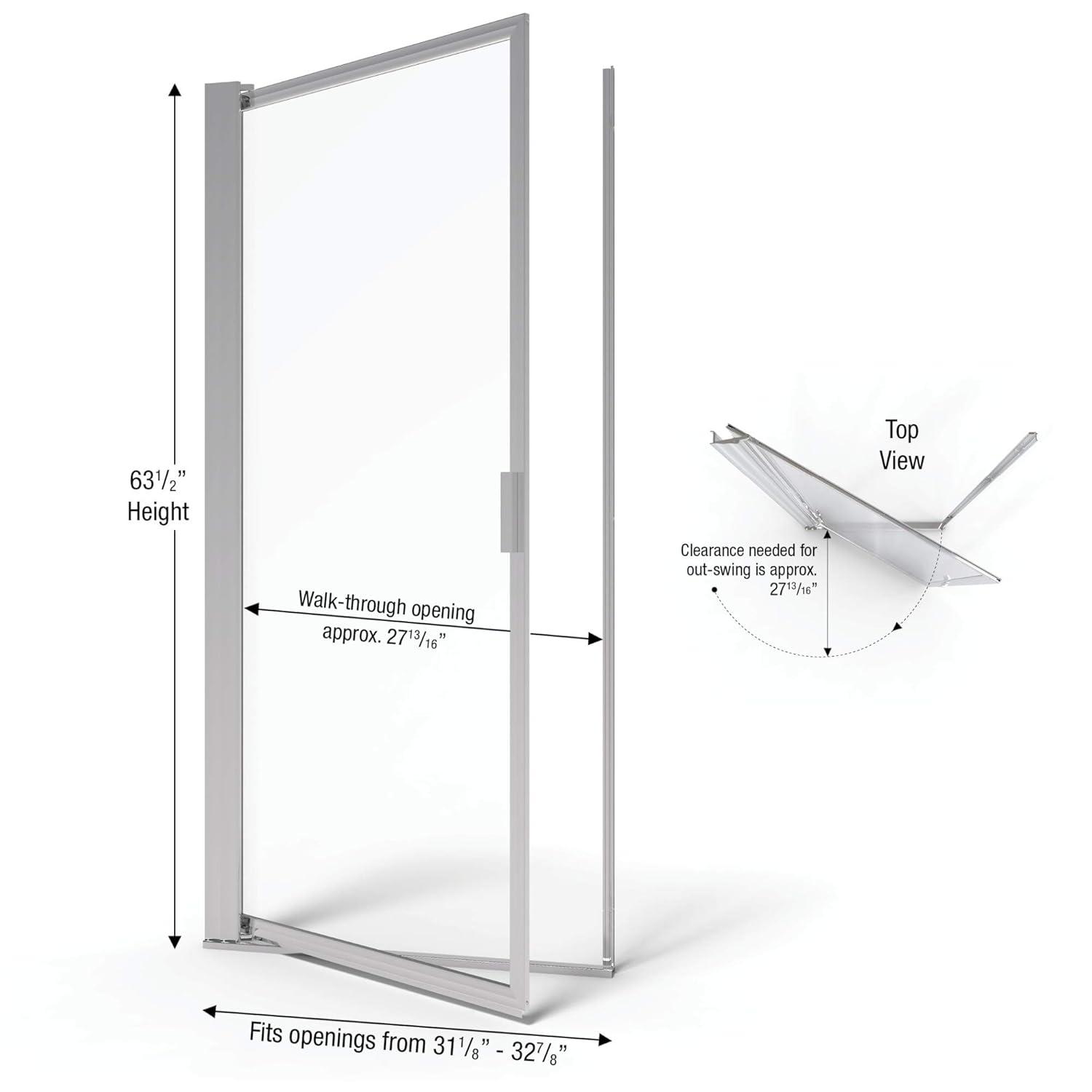 Sopora 32.88" x 63.5" Pivot Framed Shower Door