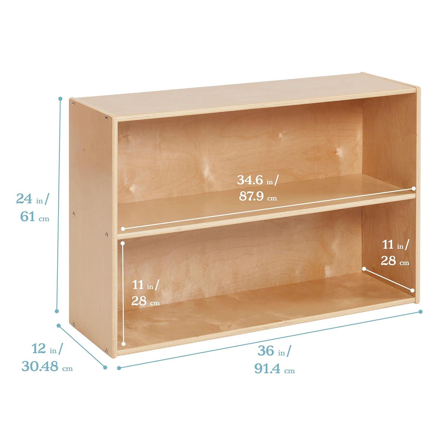 Natural Birch 2-Shelf Kids Storage Organizer