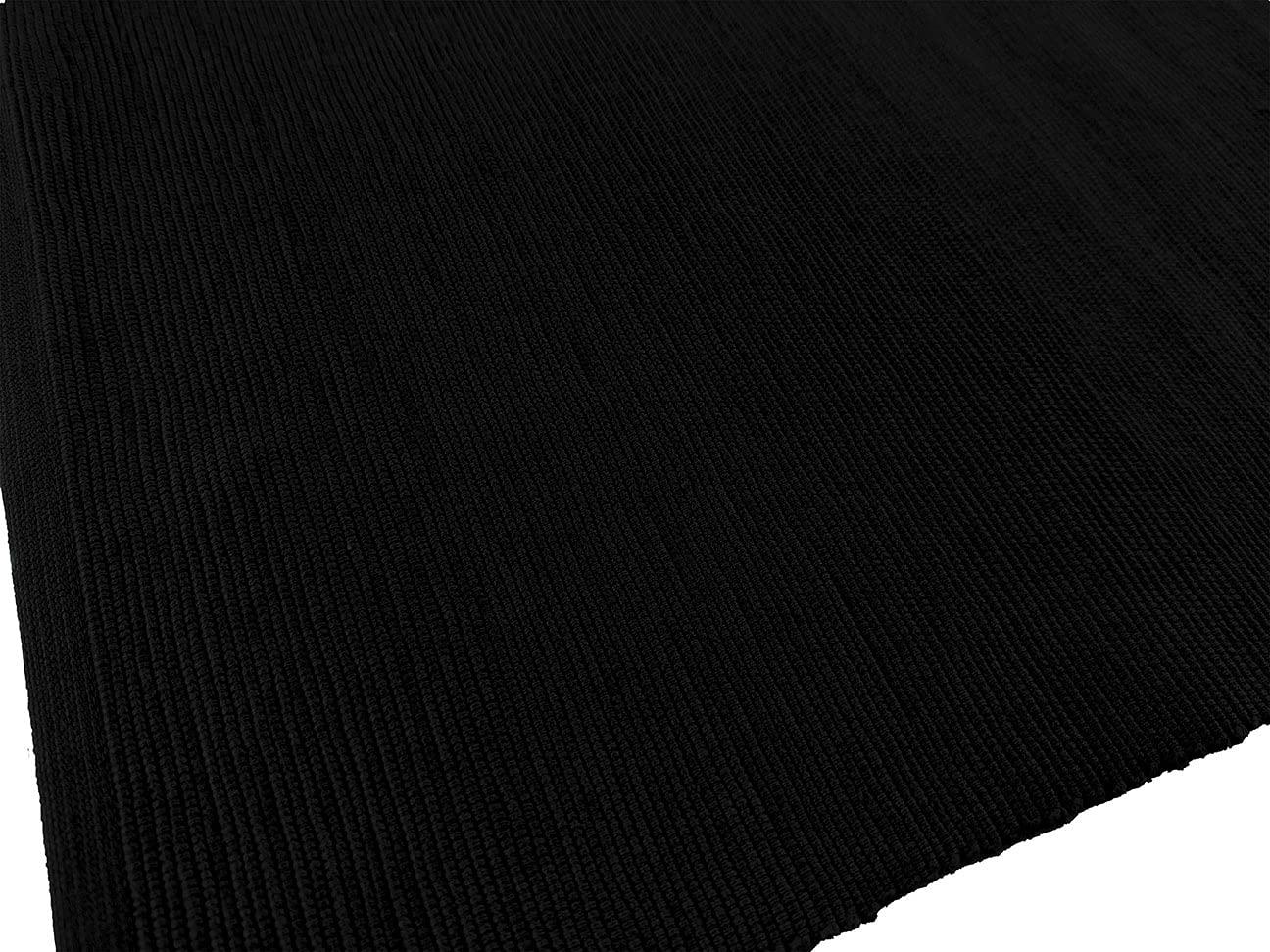 Design Imports Black Ribbed Placemat Set of 6 - Black - 13 x 19 in.