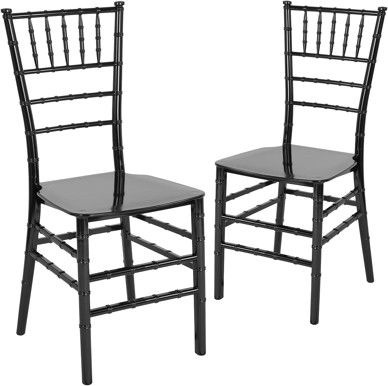 Flash Furniture 2 Pk. HERCULES Series Mahogany Resin Stacking Chiavari Chair