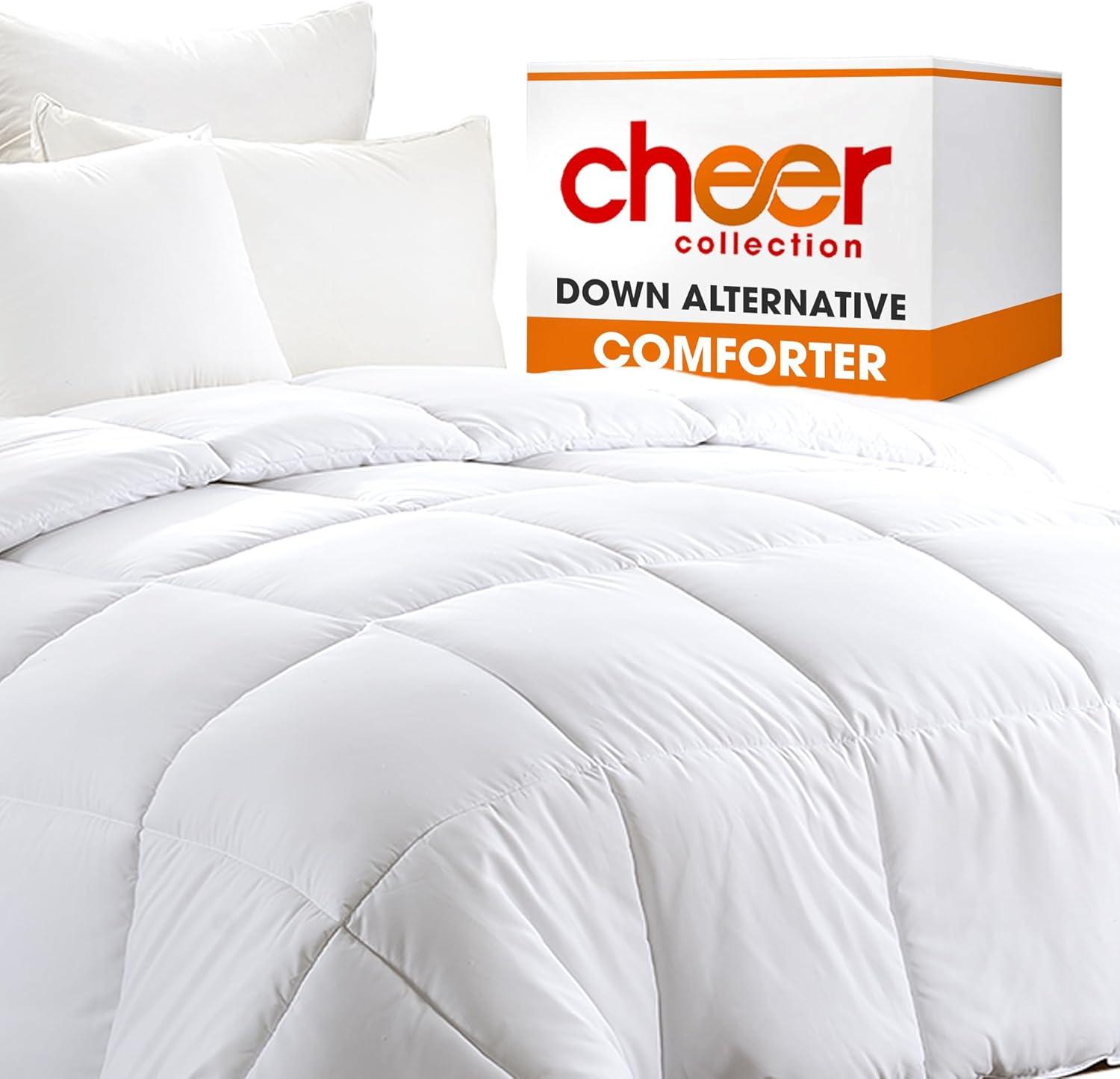 Cheer Collection Luxurious Down Alternative All Season Comforter (White) (King)